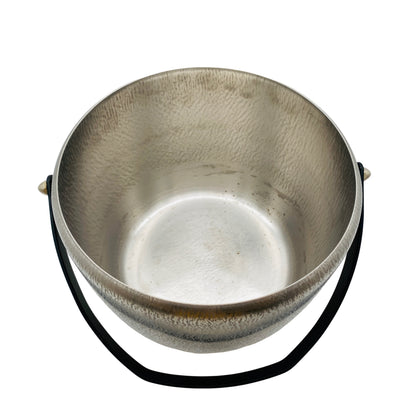 Vintage Topf Edelstahl für Feuerzangenbowle oder Fondue Struktur Design 60er 70er