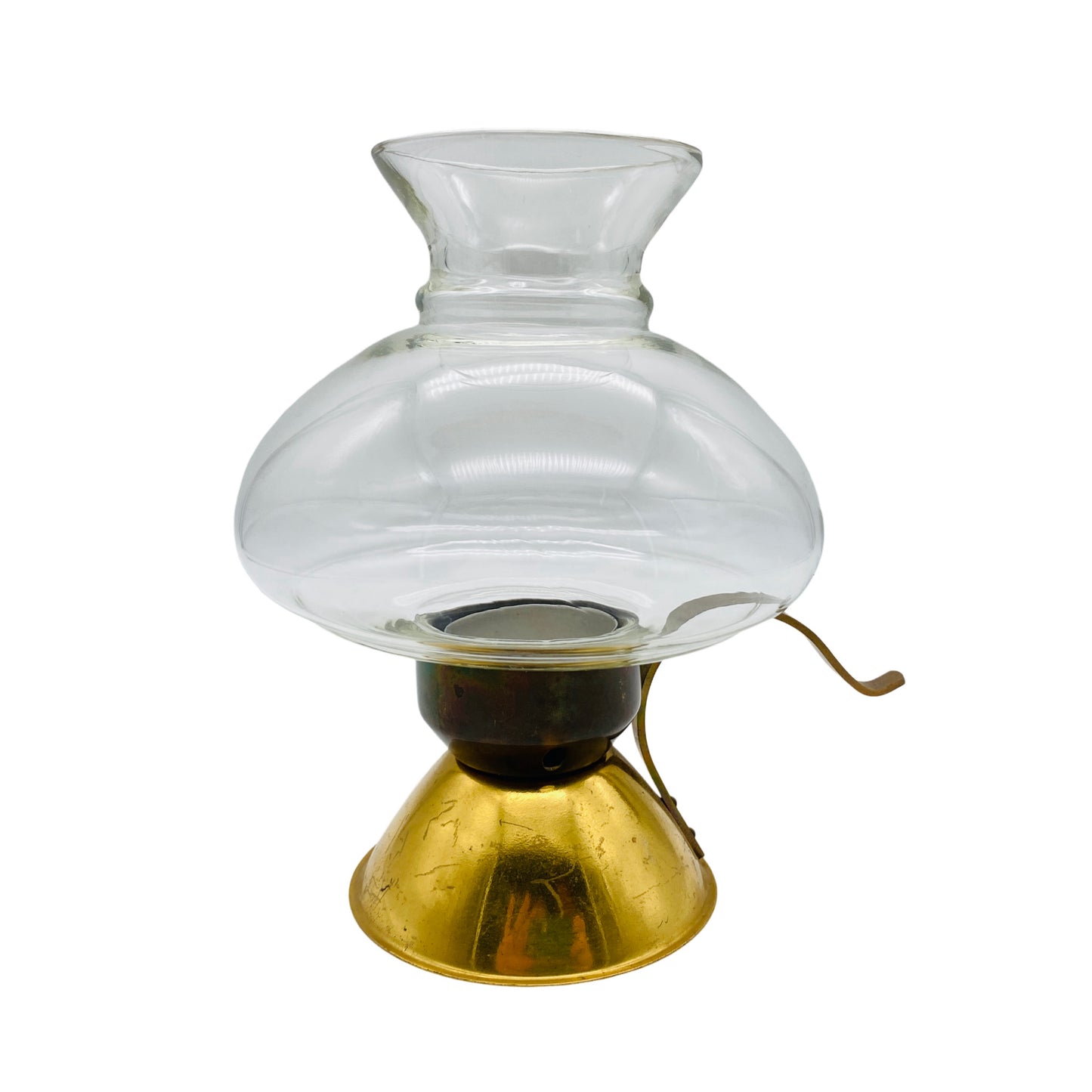 Windlicht mit Glaschirm Kerzenhalter Messing 60er 70er Jahre Mid Century modern