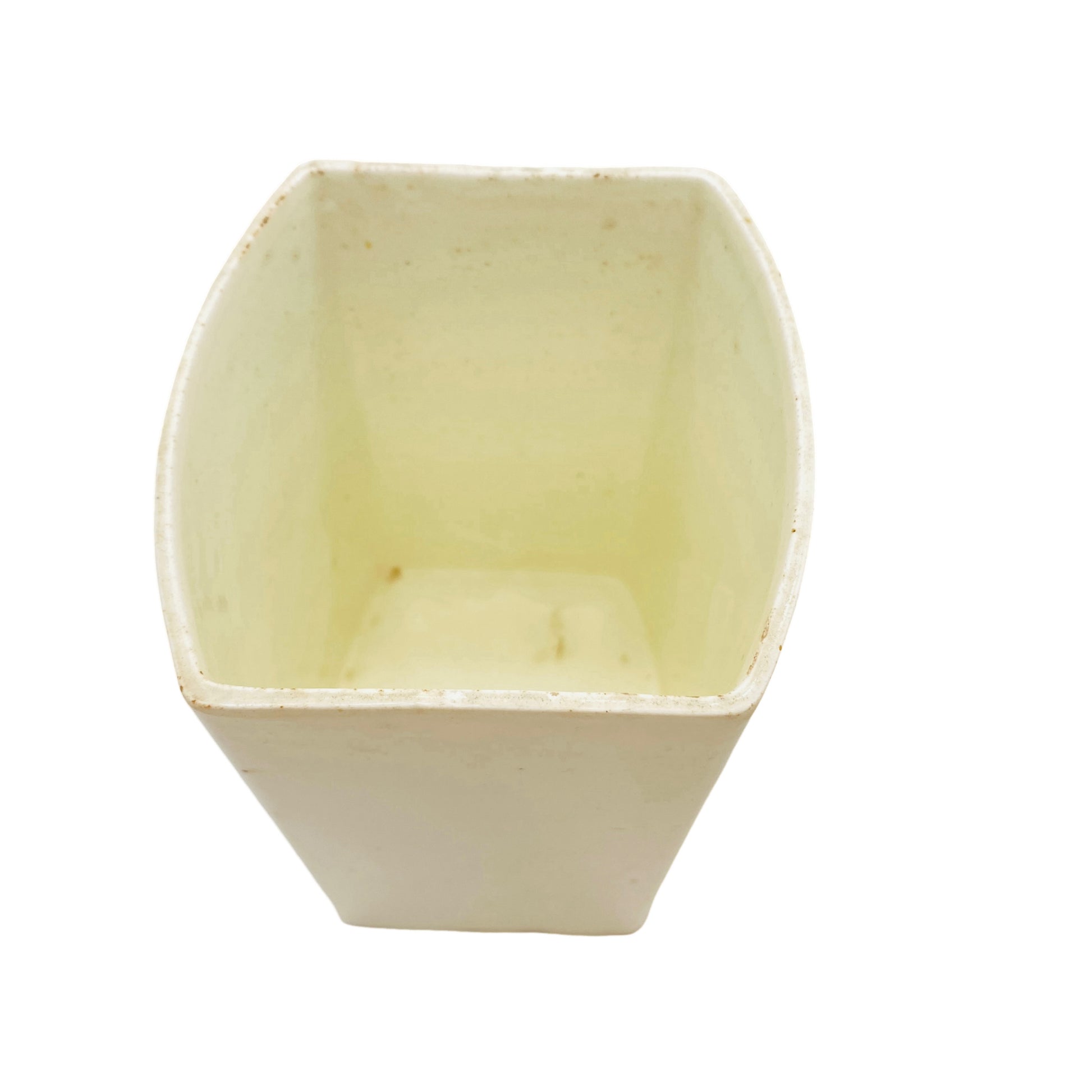 Aschenbecher eckig gelb Vintage 60er 70er Mid Century Dekoration Glas