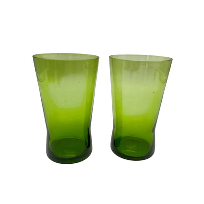 EISCH Wassergläser Glas Grün 2er Set 50er 60er H 11cm