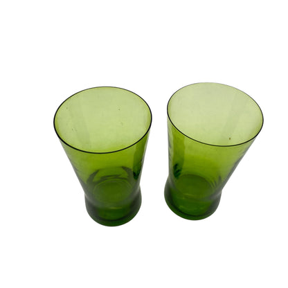 EISCH Wassergläser Glas Grün 2er Set 50er 60er H 11cm