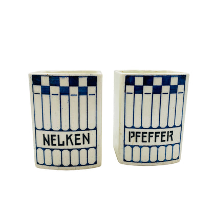 Staffel Rhein Keramik Dosen Nelken Pfeffer 30er 40er 50er Jahre Vintage