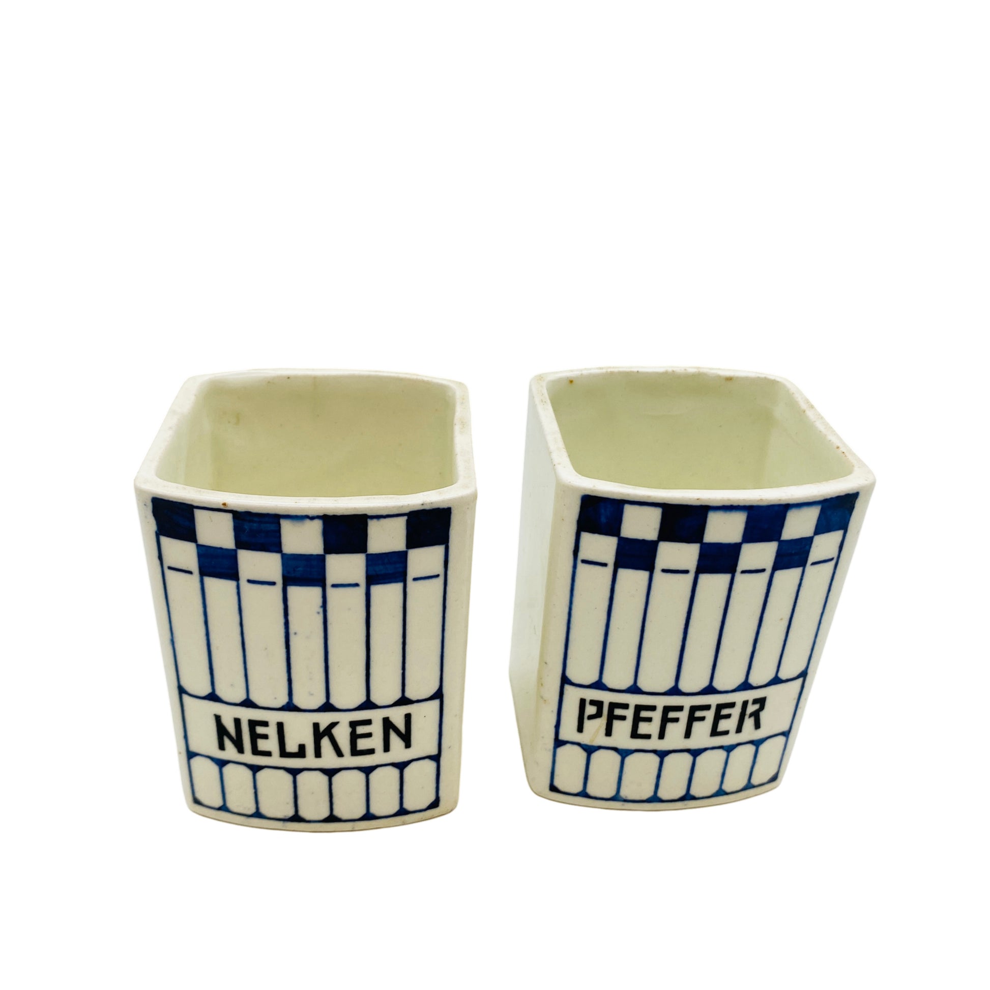 Staffel Rhein Keramik Dosen Nelken Pfeffer 30er 40er 50er Jahre Vintage