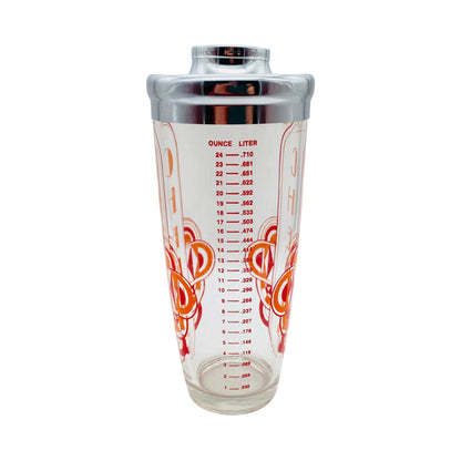 Cocktailshaker Glas Cheers orange rot USA Bar Zubehör Shaker