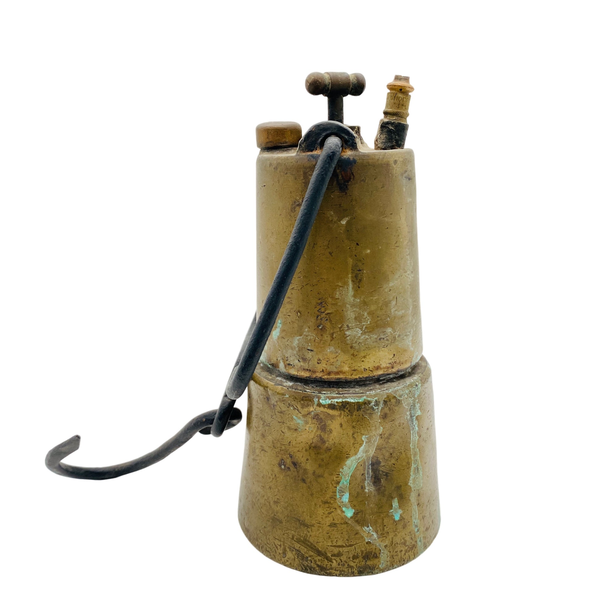 Karbidlampe Vintage Messing farben Metall zum Hängen Karbidleuchte