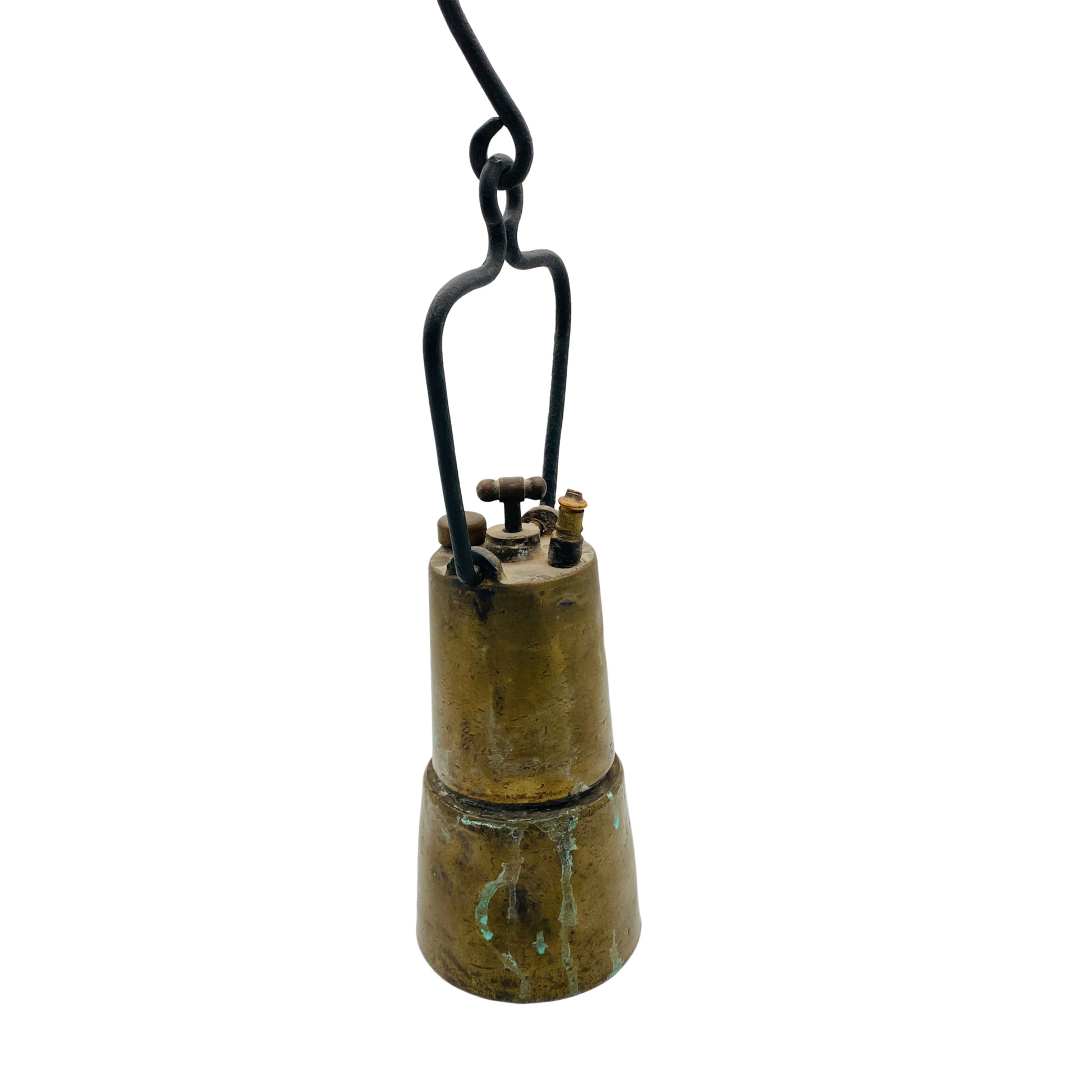 Karbidlampe Vintage Messing farben Metall zum Hängen Karbidleuchte