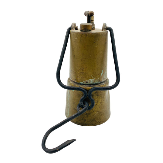 Karbidlampe Vintage Messing farben Metall zum Hängen Karbidleuchte