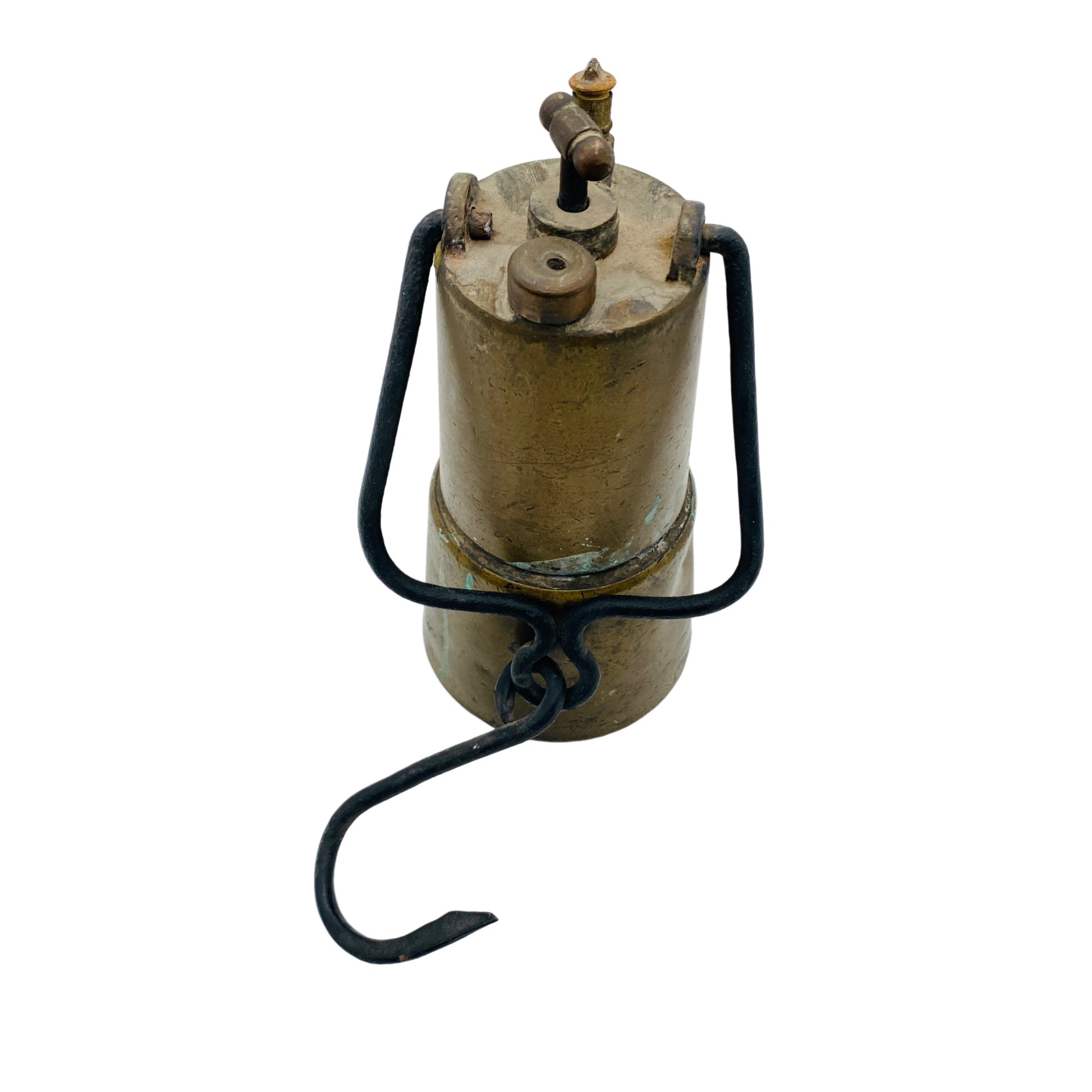Karbidlampe Vintage Messing farben Metall zum Hängen Karbidleuchte