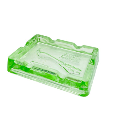 Atos Auslese Orient Aschenbecher Glas grün Ascher Pfau Pressglas