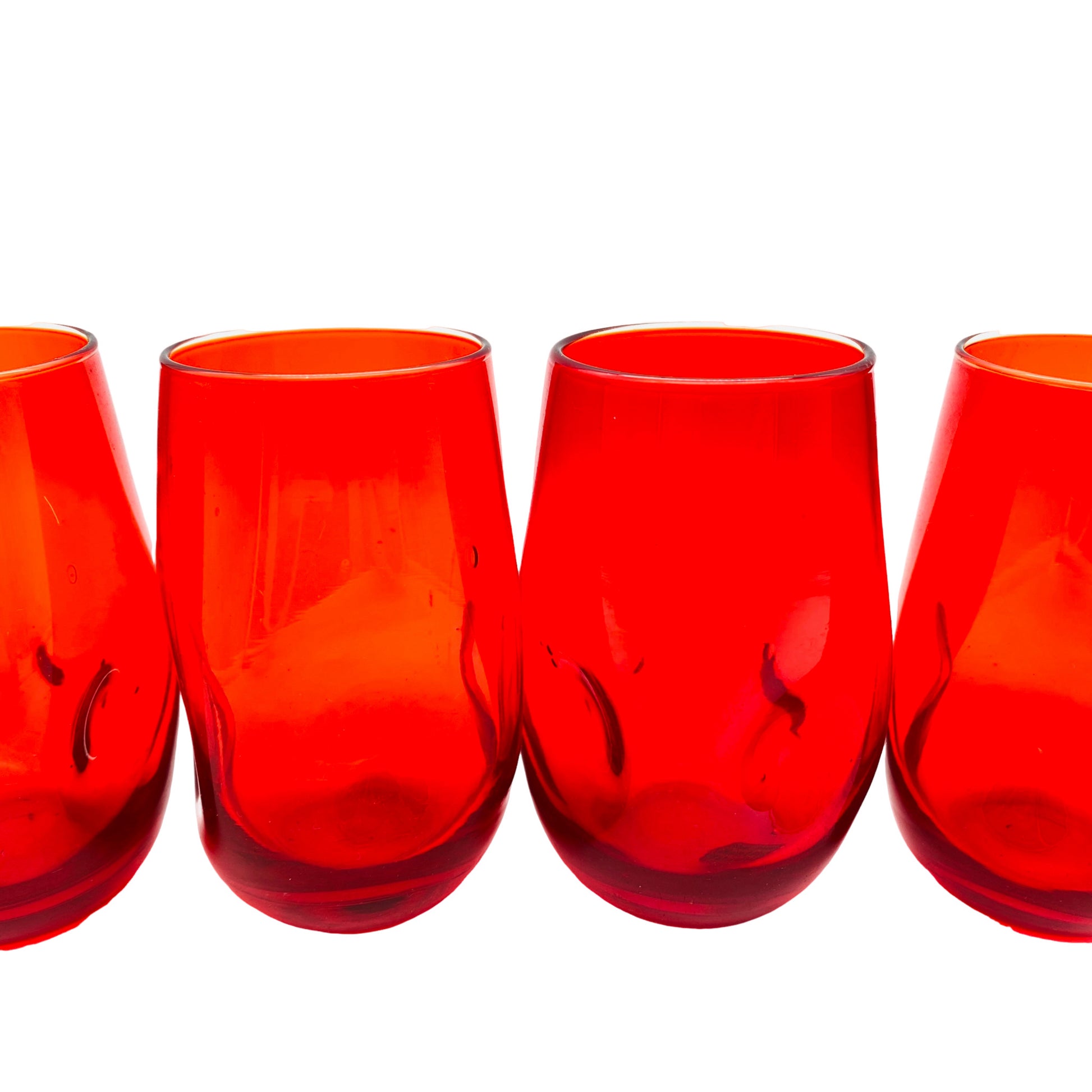 Vintage Wassergläser rot 4er Set 70er Jahre Gläser Glas
