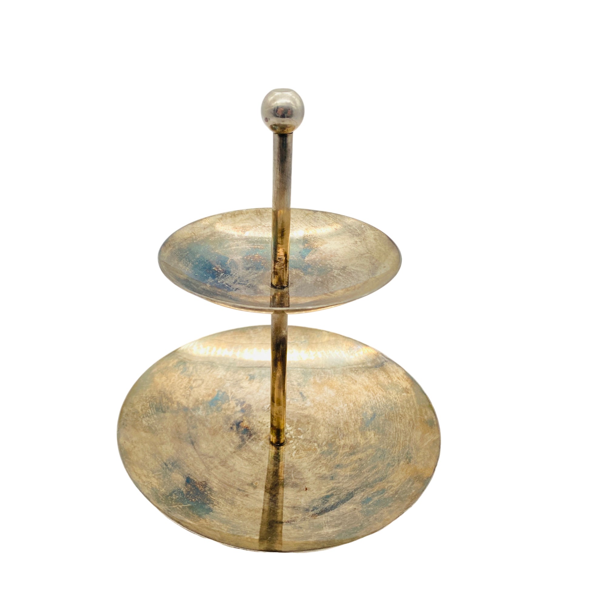 Etagere versilbert Vintage für Pralinen Dekoration H 16 cm