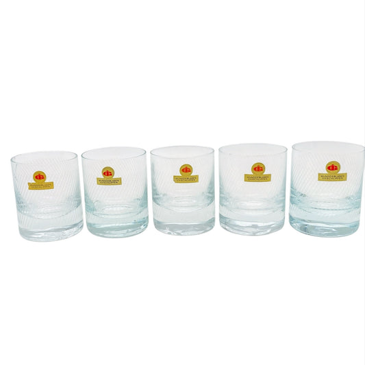 INGRID 5er Set Trinkgläser Wassergläser beschliffen Whiskygläser 70er Vintage Gläser