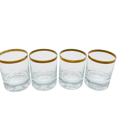 INGRID Goldrand 4er Set Trinkgläser Whiskygläser 70er Vintage Gläser Wassergläser