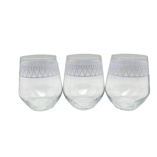 Ikea Gläser Vinter im Vintage Design Weingläser transparent mit Dekor weiß Glas