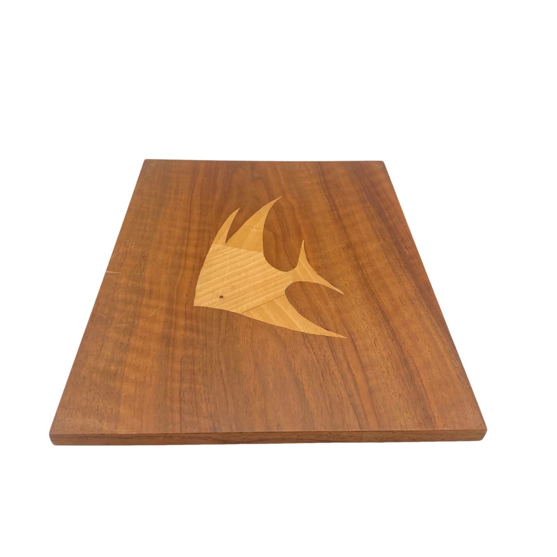 Intarsienbild Holz Teak Fisch Mid Century 50er 60er Lounge
