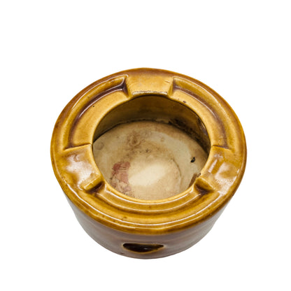Kaffeetasse Keramik mit Stövchen braun Vintage Mid Century 60er 70er