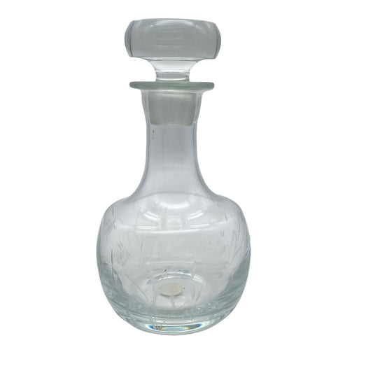 Karaffe Fiole Flasche Glas beschliffen Vintage 60er 70er Romänien