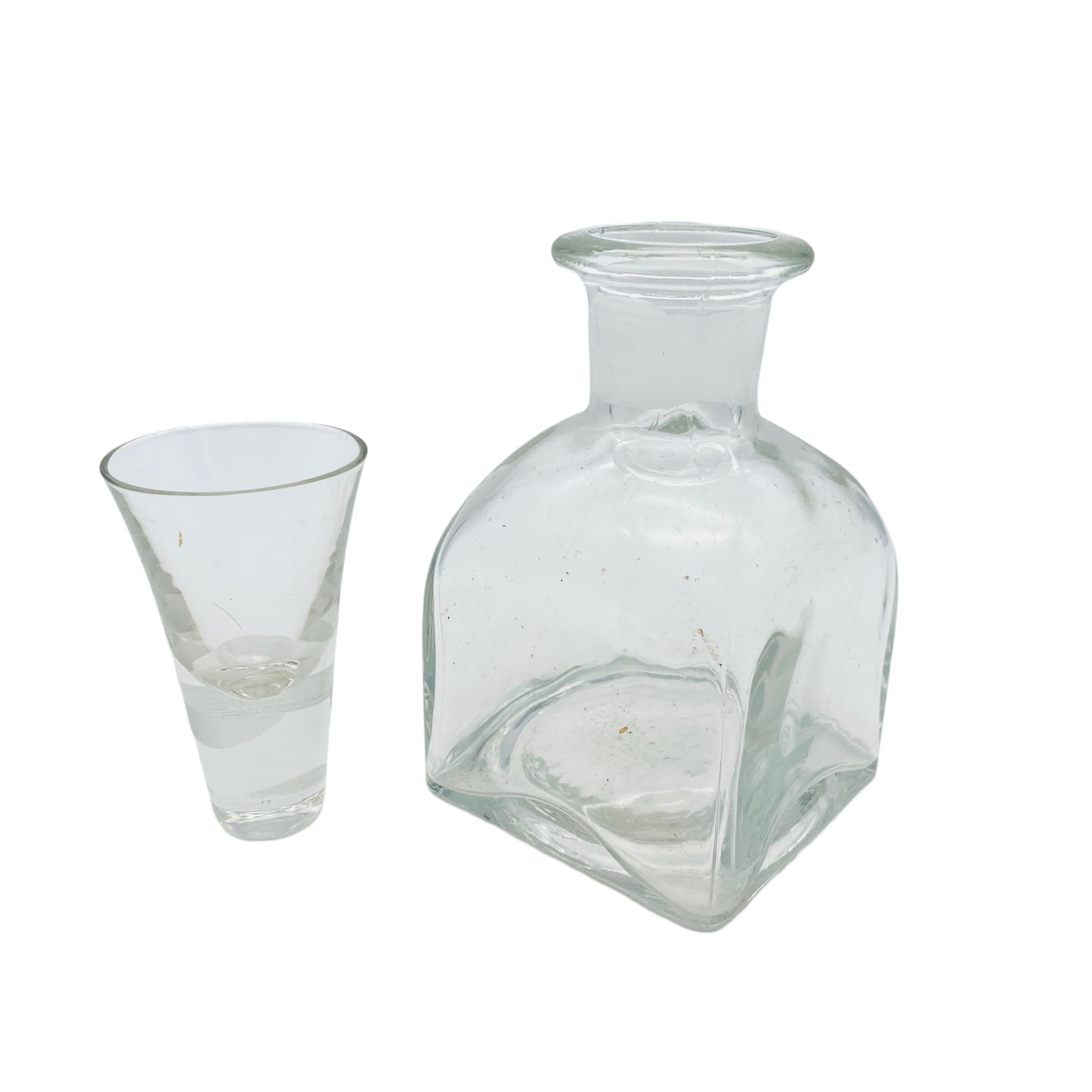 Karaffe Flasche mit Stopfen als Glas Vintage 50er 60er Jahre 