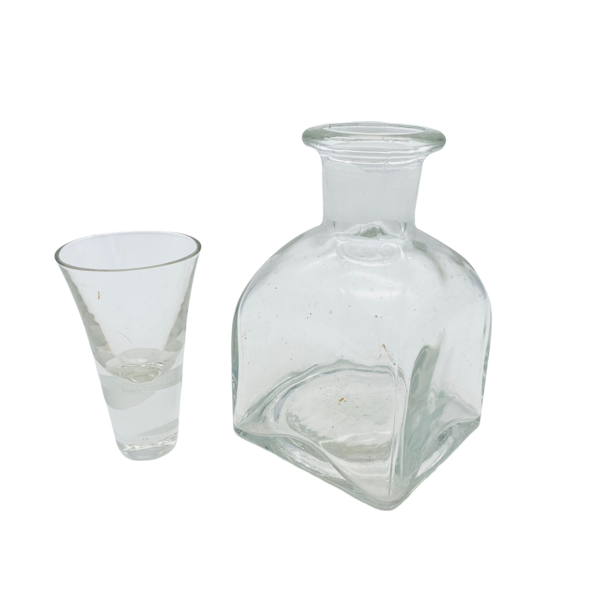 Karaffe Flasche mit Stopfen als Glas Vintage 50er 60er Jahre 