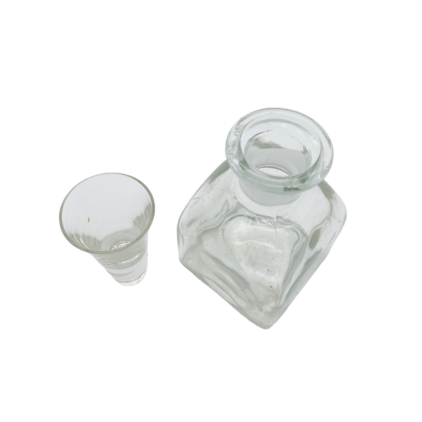 Karaffe Flasche mit Stopfen als Glas Vintage 50er 60er Jahre 