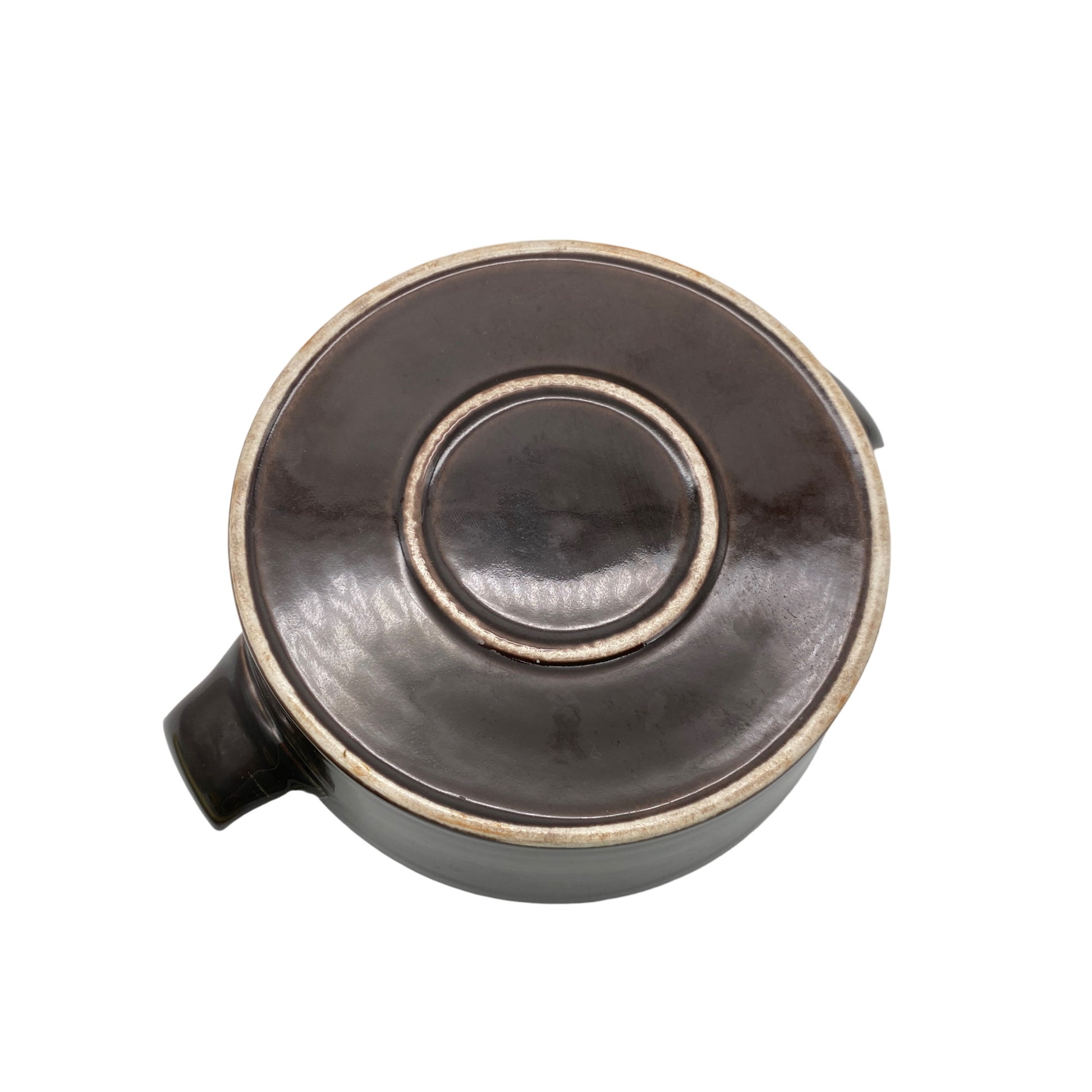 Keramik Kasserolle braun mit Deckel 60er 70er Vintage