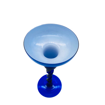 Kerzenhalter blau Vintage Italien Überfang 60er 70er Jahre 