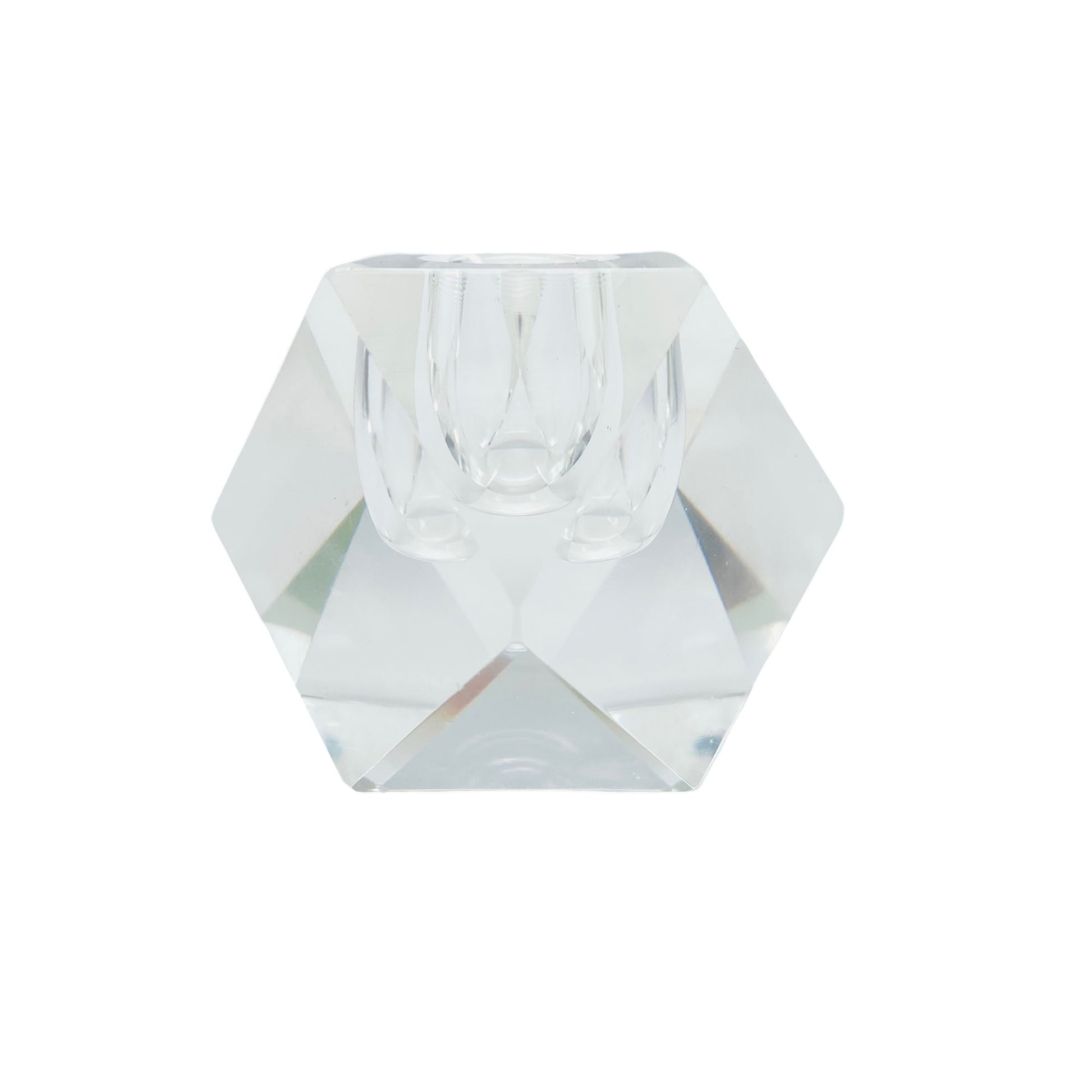 Kerzenständer Glas Facettenschliff Vintage Kerzenhalter