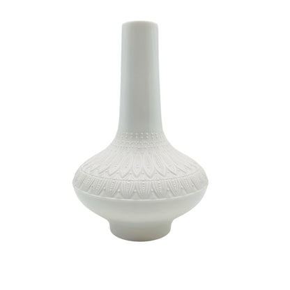 Krautheim & Adelberg K&A Porzellan weiß matt Bisquit Vase mit Dekor 60er 70er Jahre