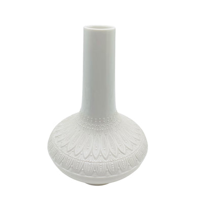 Krautheim & Adelberg K&A Porzellan weiß matt Bisquit Vase mit Dekor 60er 70er Jahre