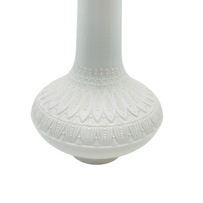 Krautheim & Adelberg K&A Porzellan weiß matt Bisquit Vase mit Dekor 60er 70er Jahre