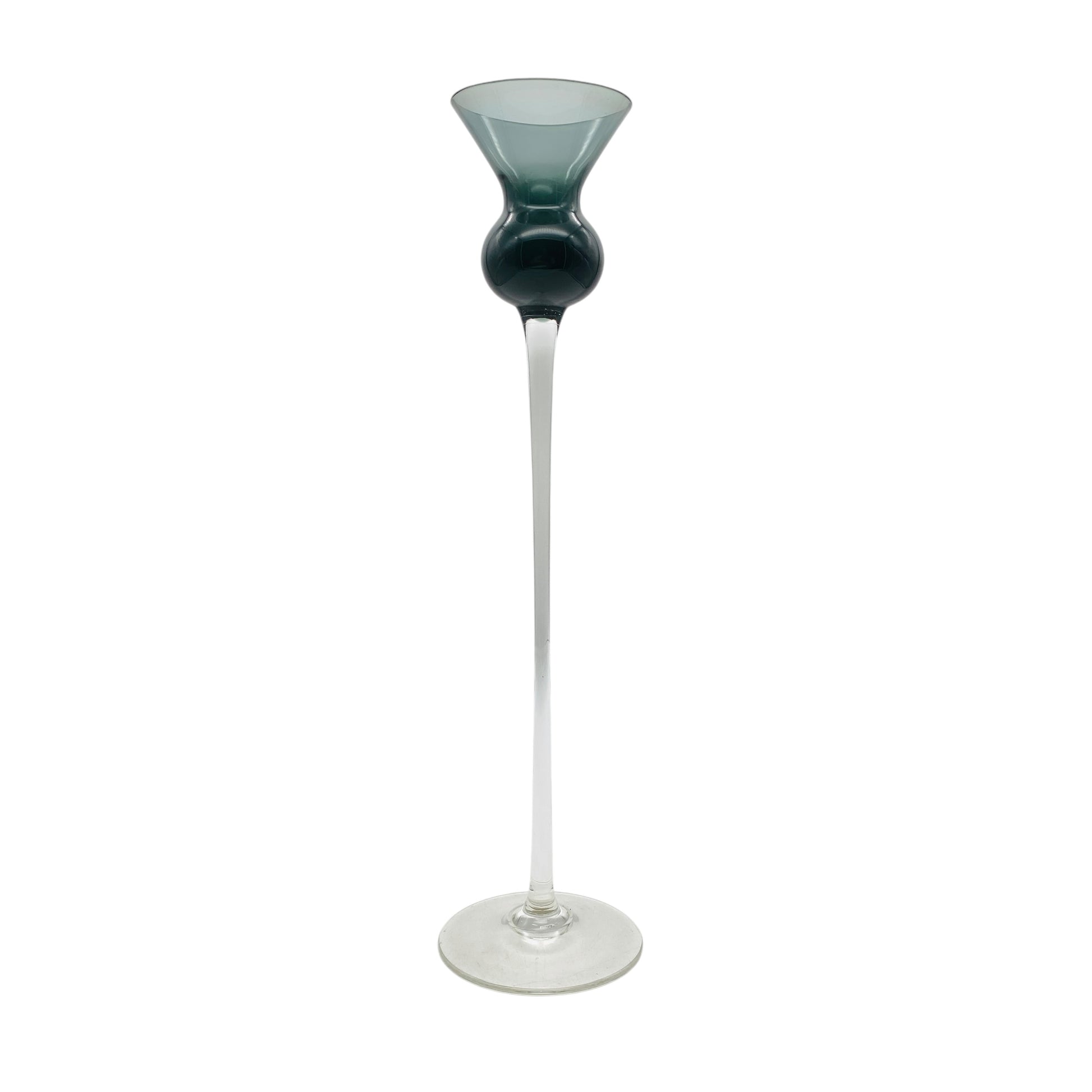 LEICHLINGER Gral Glas Kerzenhalter 50er GRAL Glas Rauchglas grau 30 cm Deko