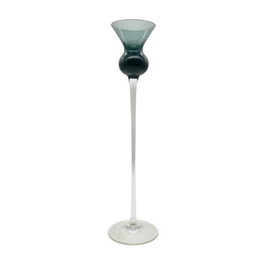 LEICHLINGER Gral Glas Kerzenhalter 50er GRAL Glas Rauchglas grau 30 cm Deko