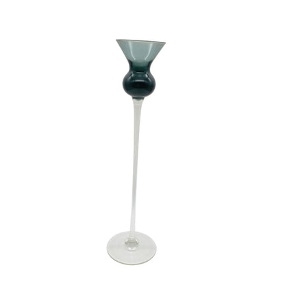 LEICHLINGER Gral Glas Kerzenhalter 50er GRAL Glas Rauchglas grau 30 cm Deko