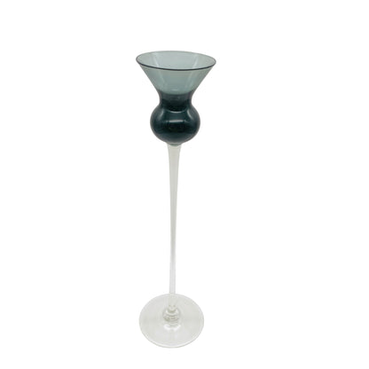 LEICHLINGER Gral Glas Kerzenhalter 50er GRAL Glas Rauchglas grau 30 cm Deko
