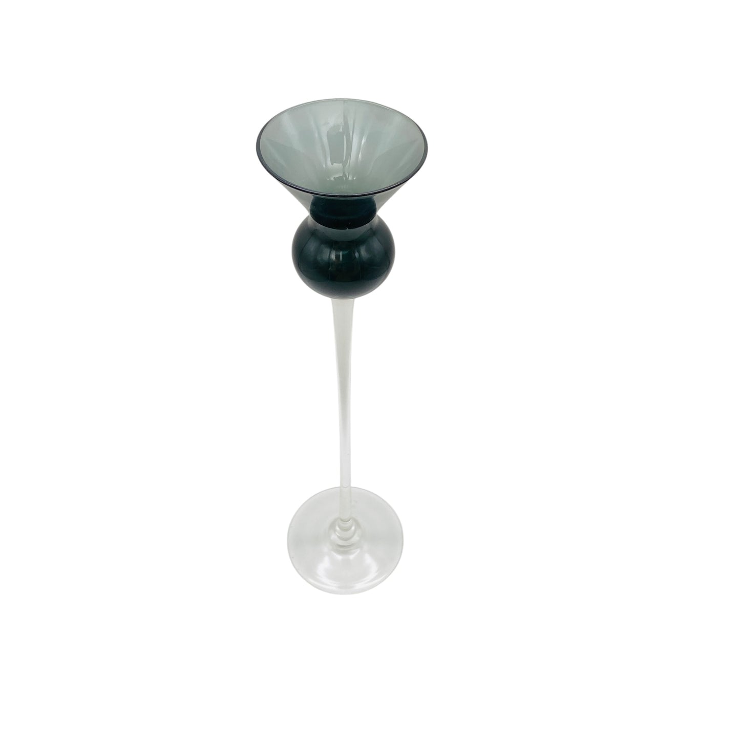 LEICHLINGER Gral Glas Kerzenhalter 50er GRAL Glas Rauchglas grau 30 cm Deko