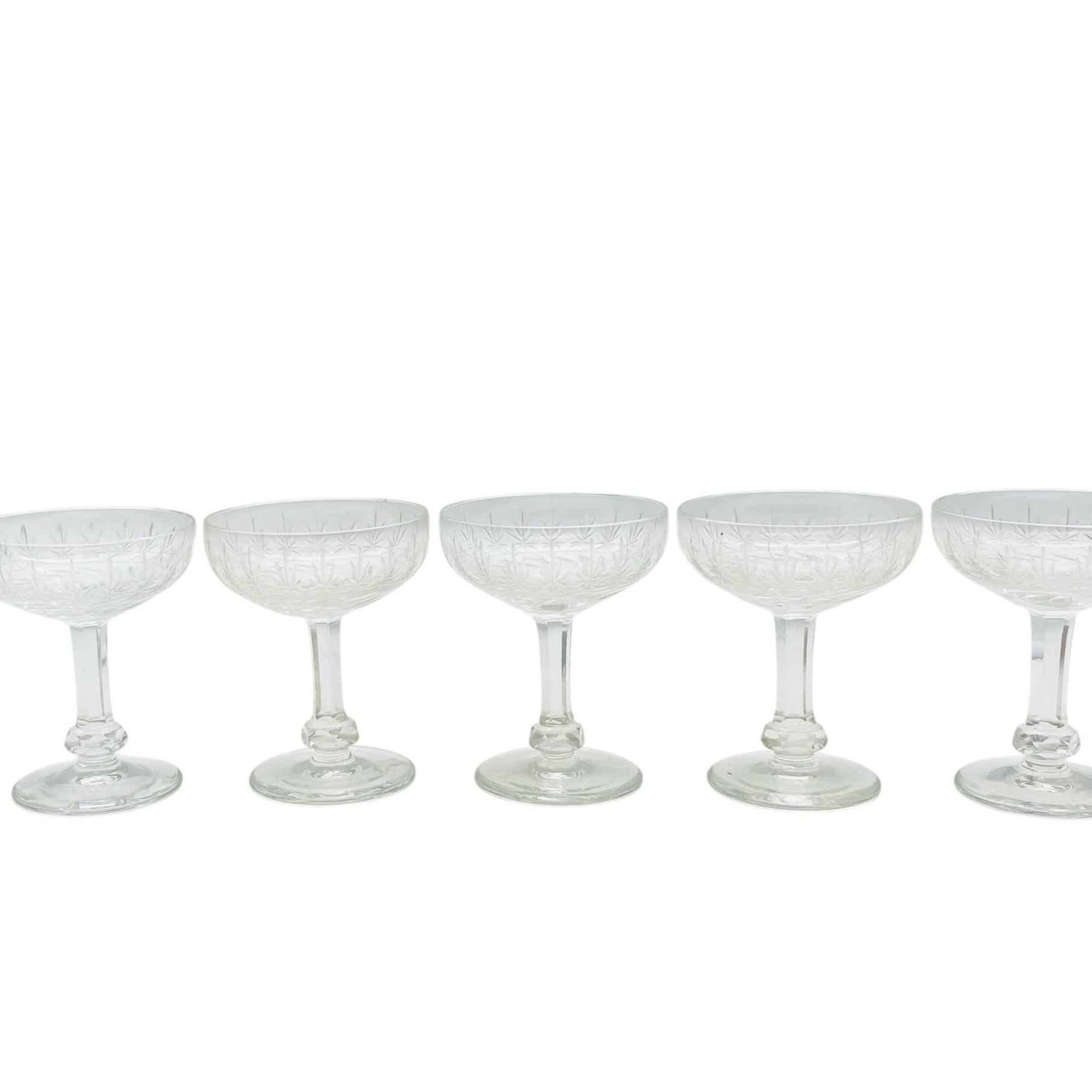 Likörgläser beschliffen Sterne Mid Century Gläser transparent 50er 60er Jahre Vintage Design