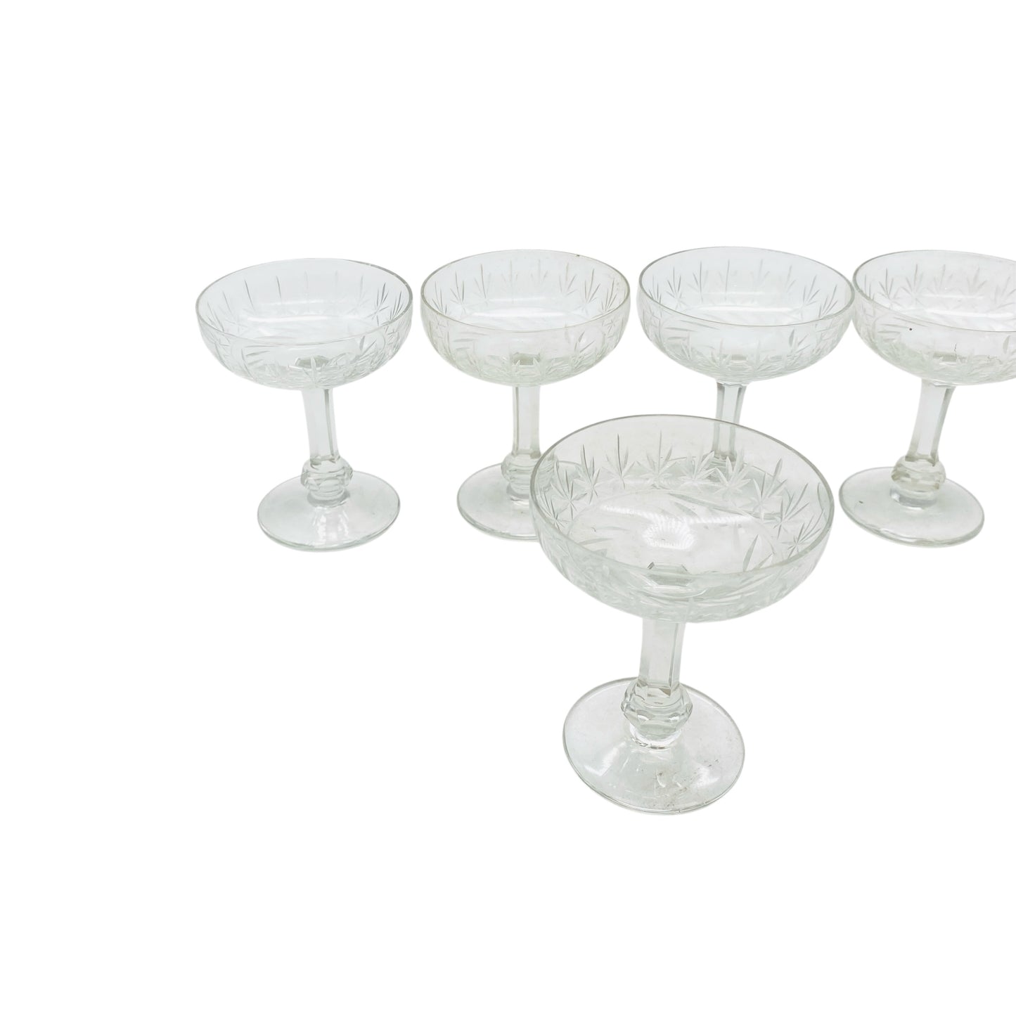 Likörgläser beschliffen Sterne Mid Century Gläser transparent 50er 60er Jahre Vintage Design