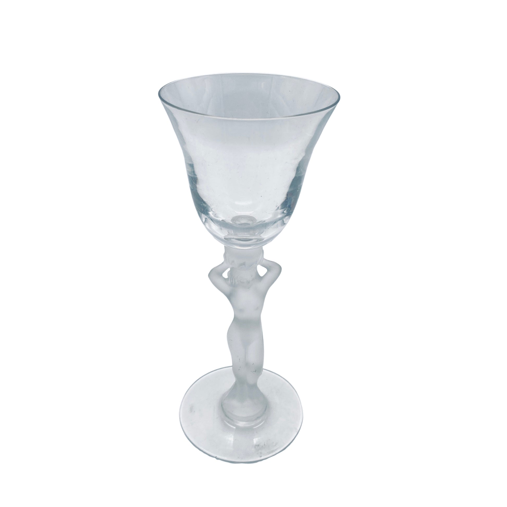 Likörglas Art Deco Stiel Wasser tragende Frau Vintage Glas