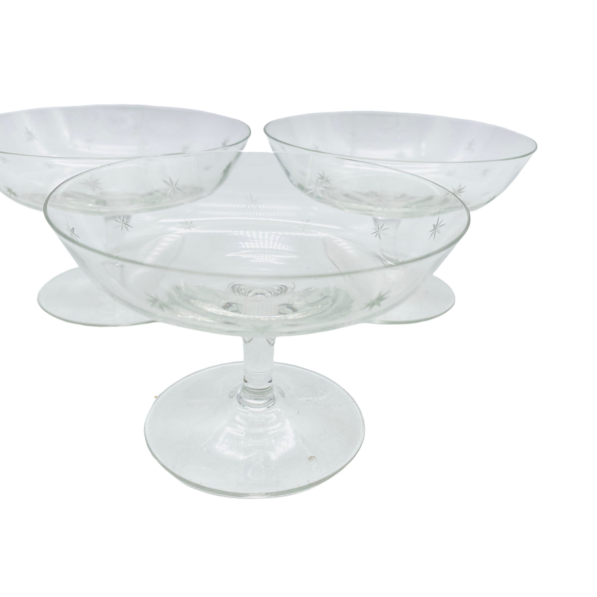 Likörschalen beschliffen Sterne 50er 60er Mid Century Gläser Glas