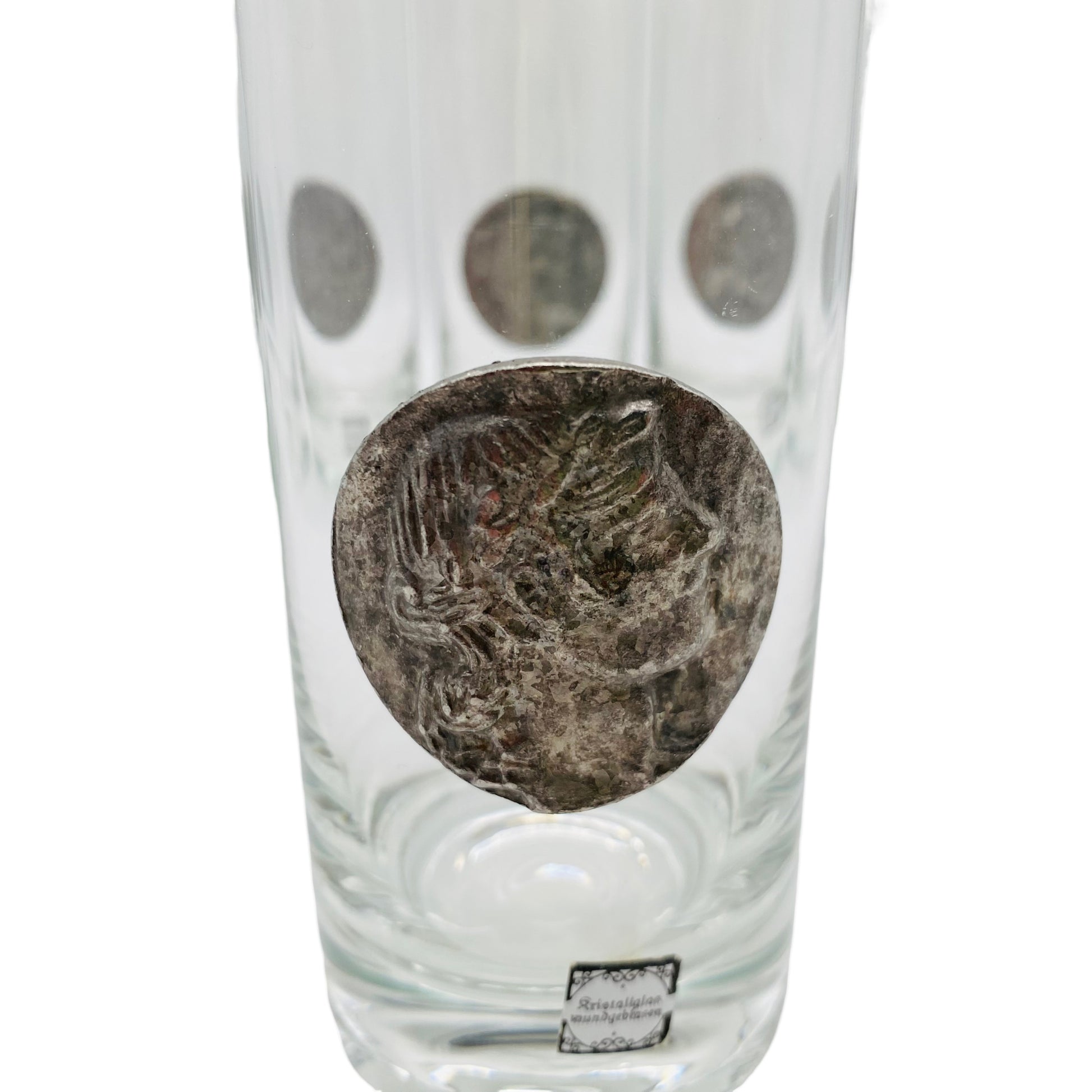 Longdrinkgläser 6er Set mit Zinn Münze römische Kaiser Vintage Gläser