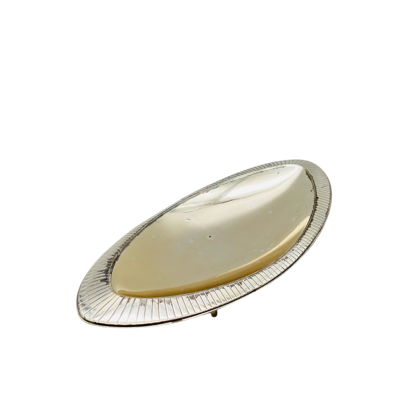Lutz & Weiss Pforzheim Schale versilbert 50er 60er Jahre L 23 cm Dekoration