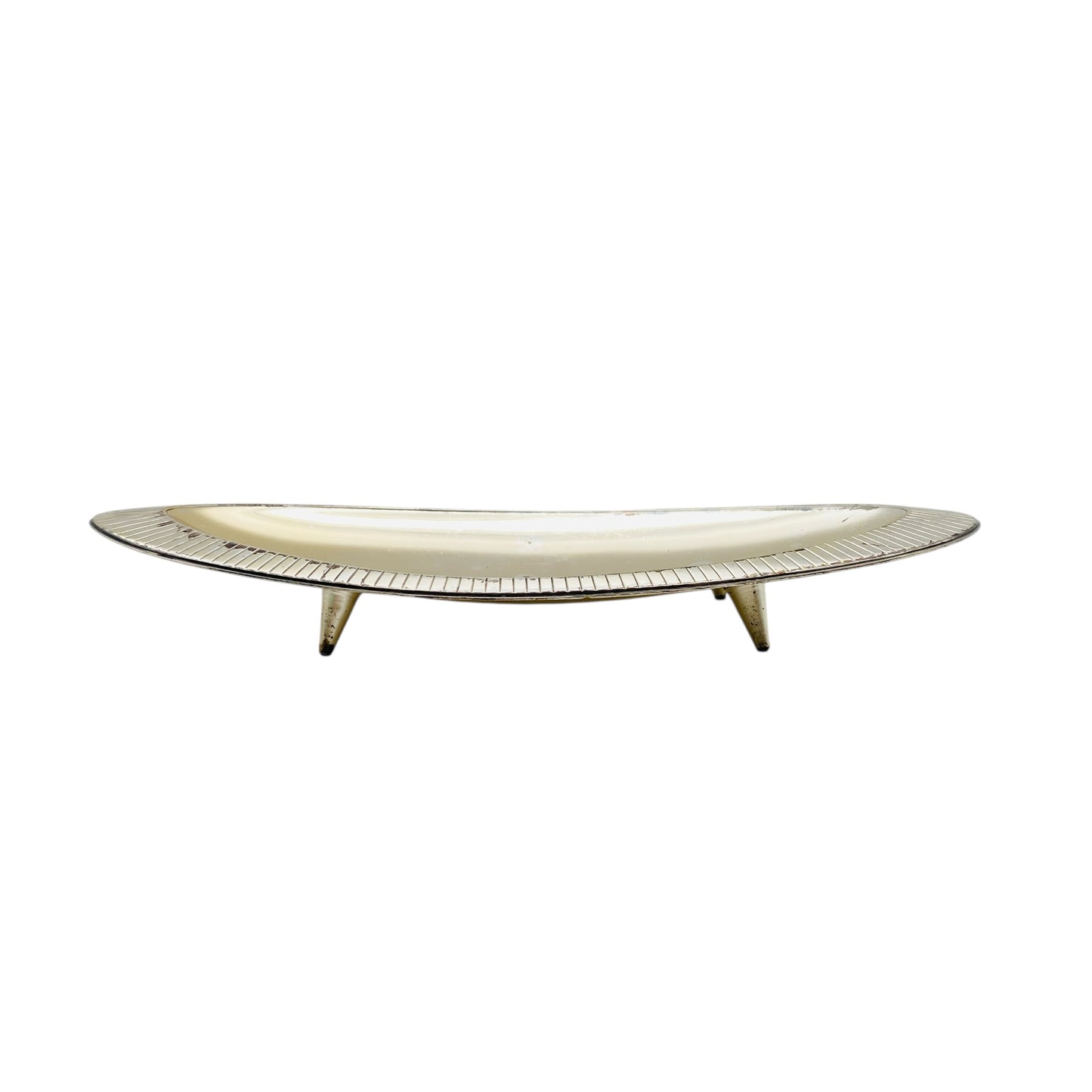 Lutz & Weiss Pforzheim Schale versilbert 50er 60er Jahre L 23 cm Dekoration