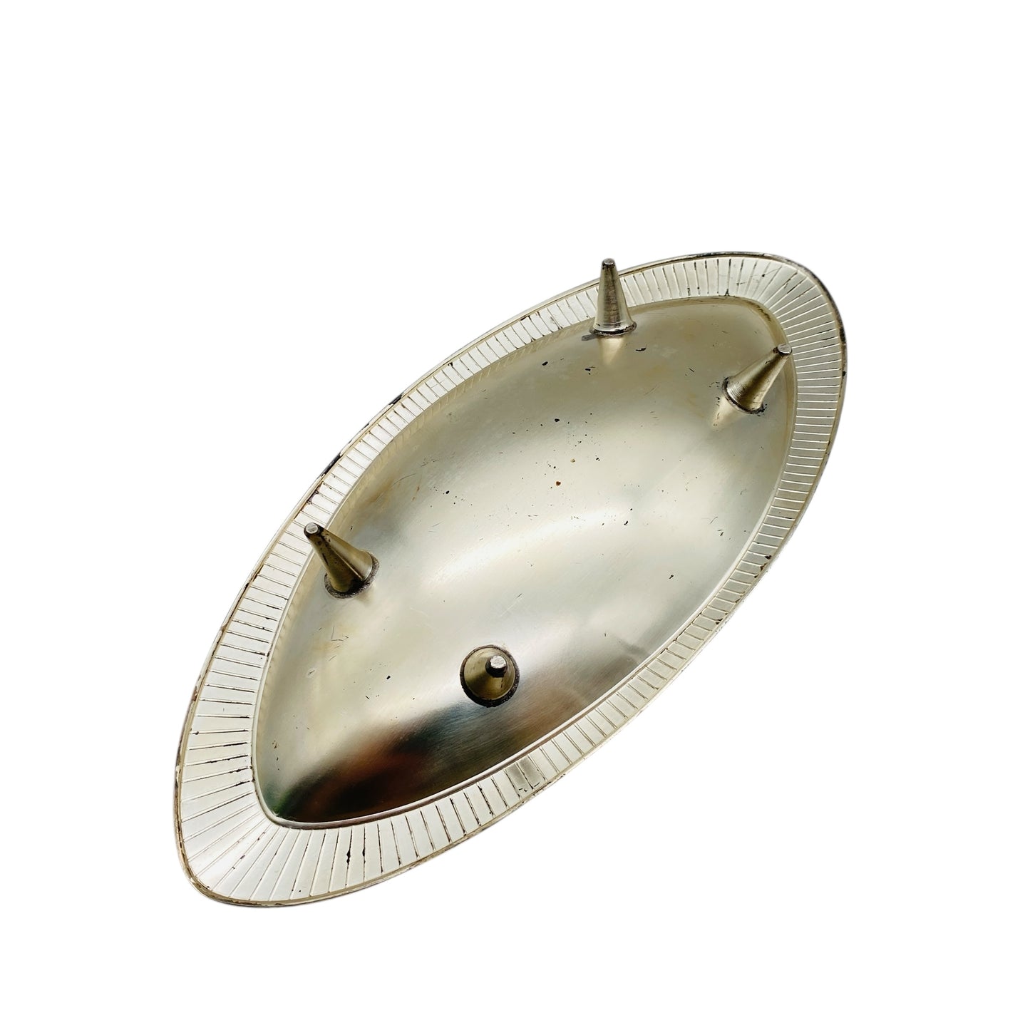 Lutz & Weiss Pforzheim Schale versilbert 50er 60er Jahre L 23 cm Dekoration