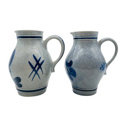 Marzi & Remy / Gerzit Krug Set Keramik grau blau 70er 80er Jahre Vase