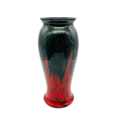 Meissner Glasraffinerei Dresden-Coswig Glas Vase rot mit grüner Aventurin 20er 30er Jahre