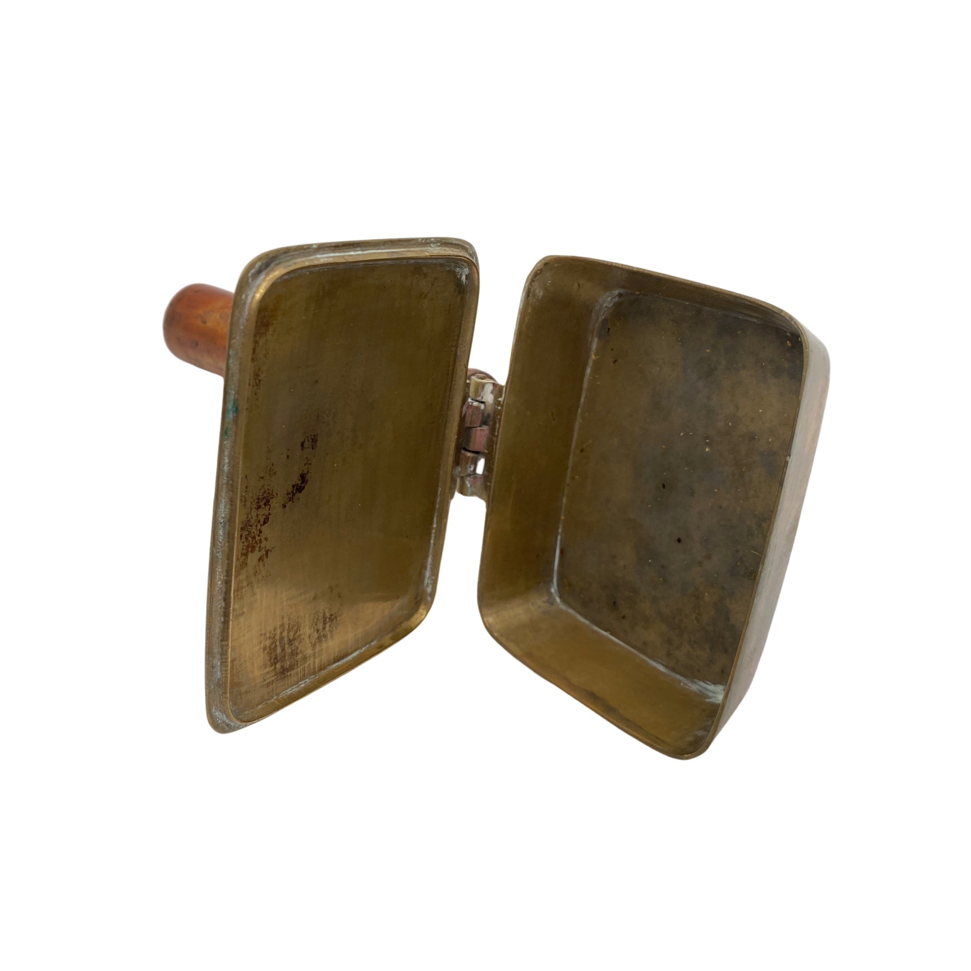 Messing Aschenbecher Ascher 40er 50er Jahre mit Klappdeckel Mid Century