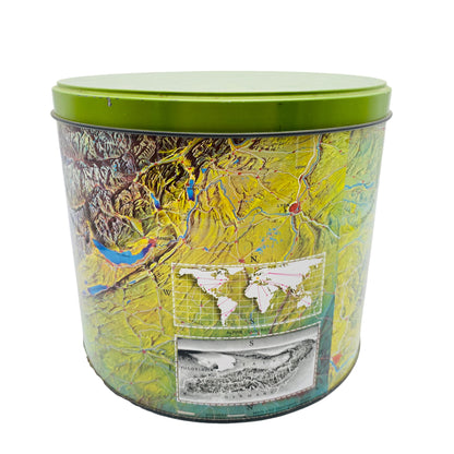 Metalldose Blechdose 60er 70er Vintage mit Puzzle von Italien Alpen Berge