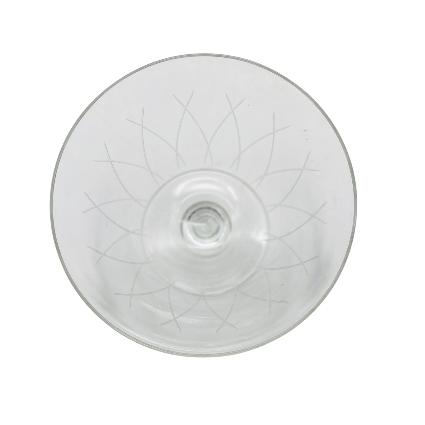 Mid-Century Weingläser 7er Set beschliffen H 11,2 cm Gläser Glas