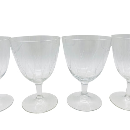 Mid-Century Weingläser 7er Set beschliffen H 11,2 cm Gläser Glas