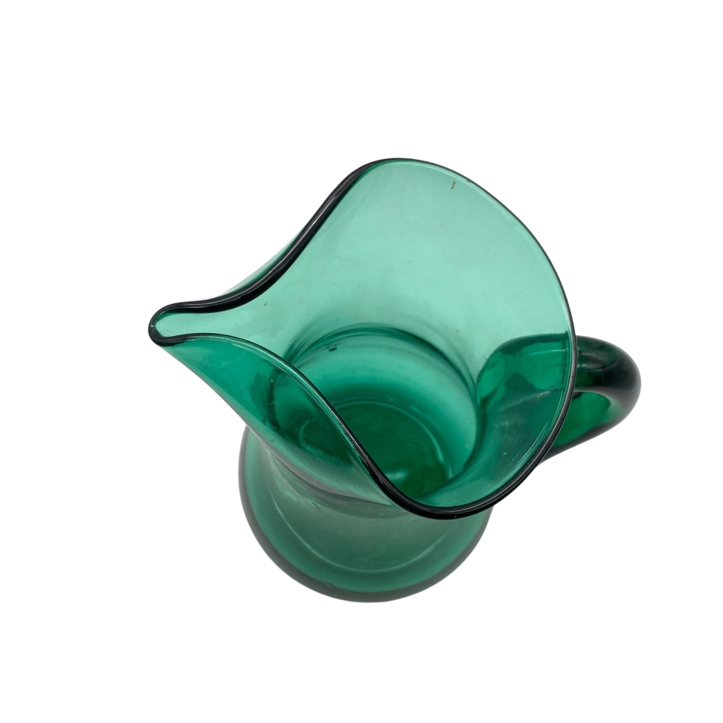 Mid Century Kanne aus Glas mit Henkel in grün 60er 70er Jahre Karaffe